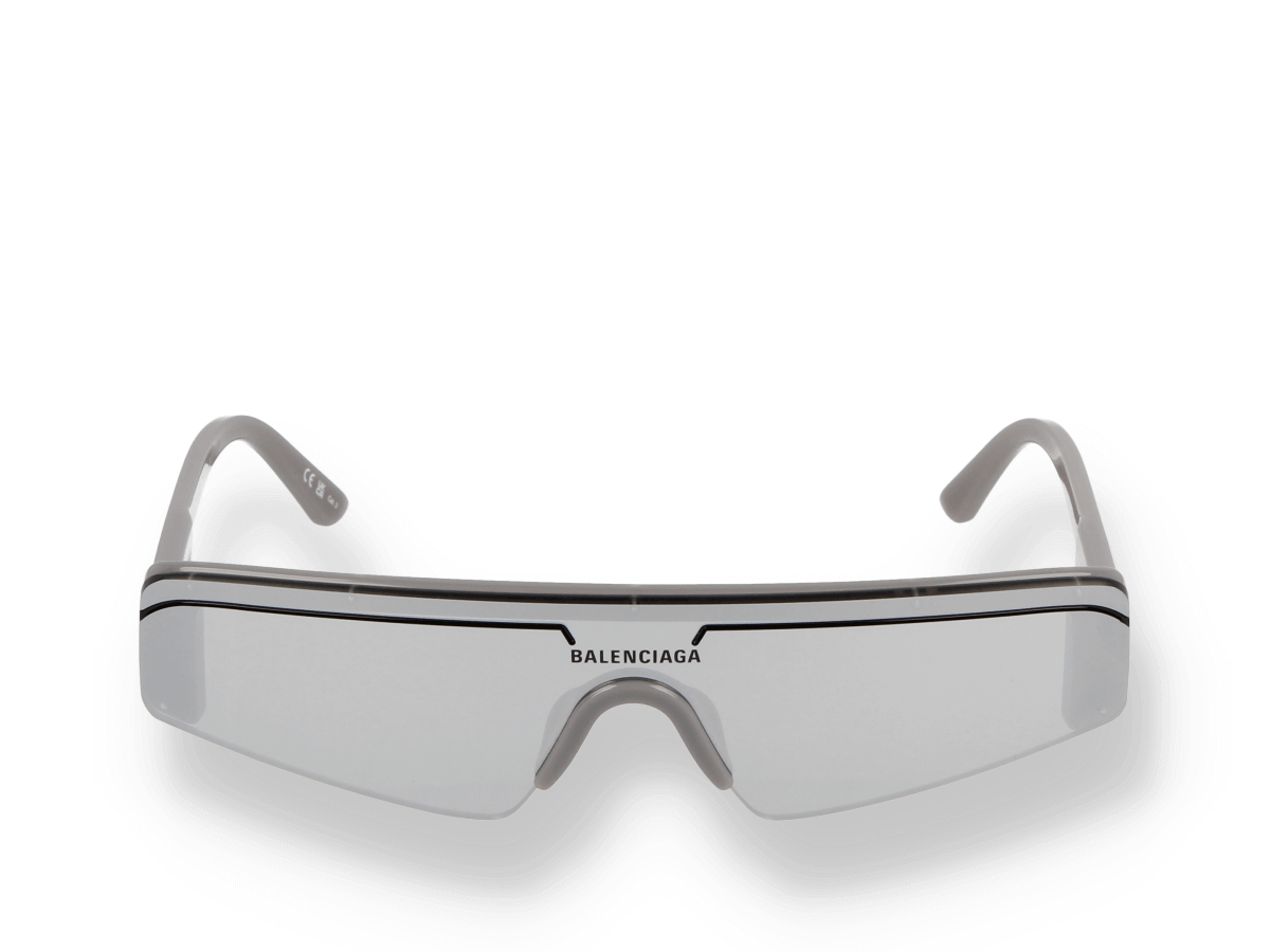 Balenciaga BB0003S 011 Sunglasses Grey Shield Frame, Silver Mirror Lenses Balenciaga BALENCIAGA BB0003S 011 GRAY SILVER | Grailed main image 2