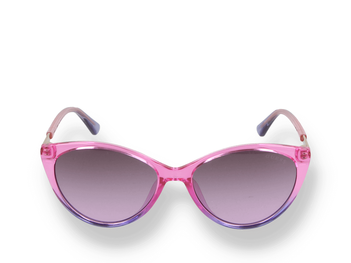 GUESS Purple Patterned Cat-Eye Women’s Sunglasses Guess Round Cat Eye Sunglasses Shiny Black And Gold Frame  main image 3