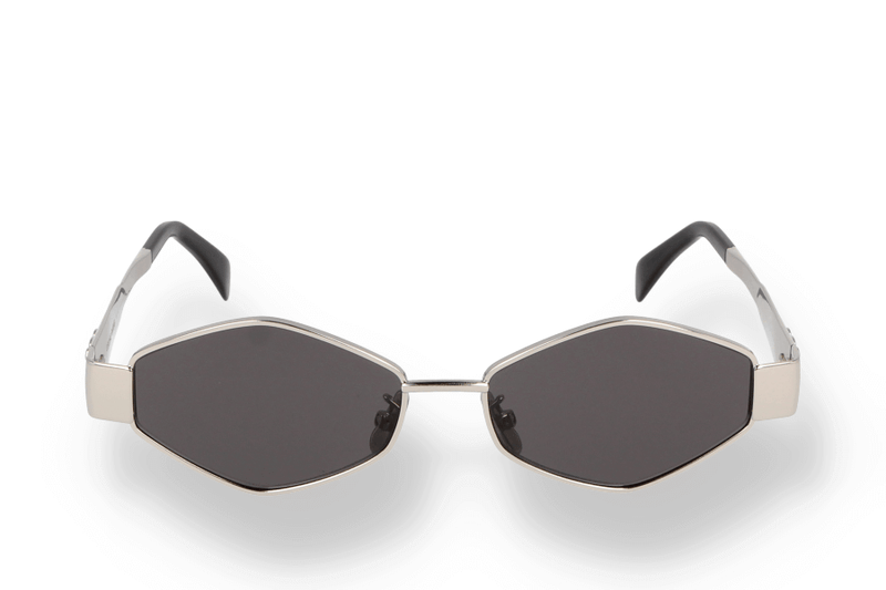 Occhiali da sole Celine CL40254U 16a di materiale metallo e di colore argento con forma geometrico frontale