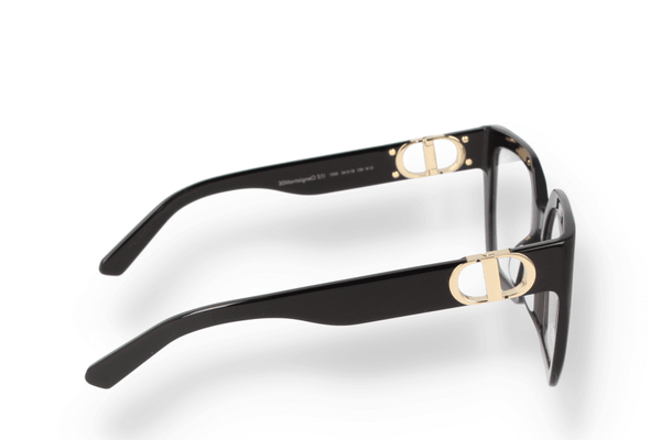 Occhiali da vista Dior 30MONTAIGNEO S1L 1000 di materiale acetato e di colore nero con forma rettangolare/quadrato laterale