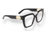 Occhiali da vista Dior 30MONTAIGNEO S1L 1000 di materiale acetato e di colore nero con forma rettangolare/quadrato obliquo