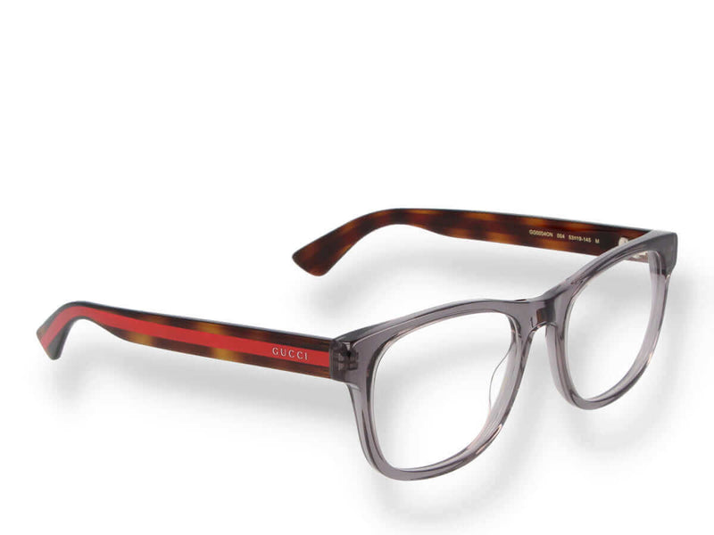 Occhiali da vista GG0004ON 004 in materiale acetato, di colore grigio e di forma cat eye.