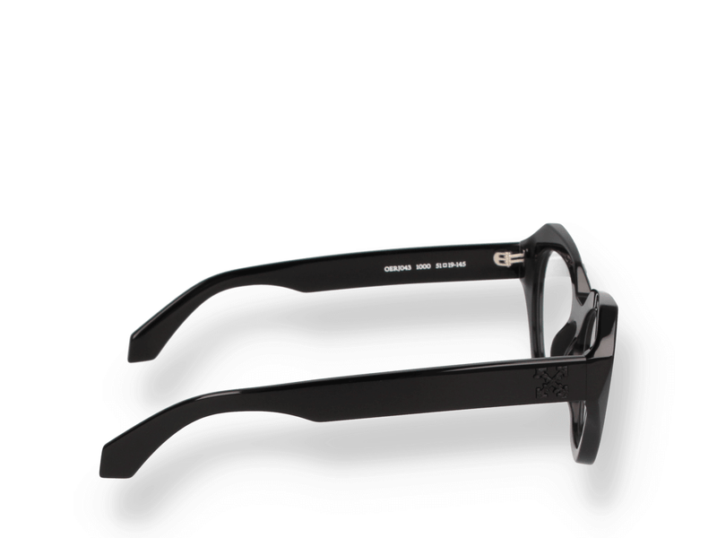 Occhiali da vista Off White OPTICAL STYLE 43 BLACK di materiale acetato e di colore nero con forma cat-eye laterale