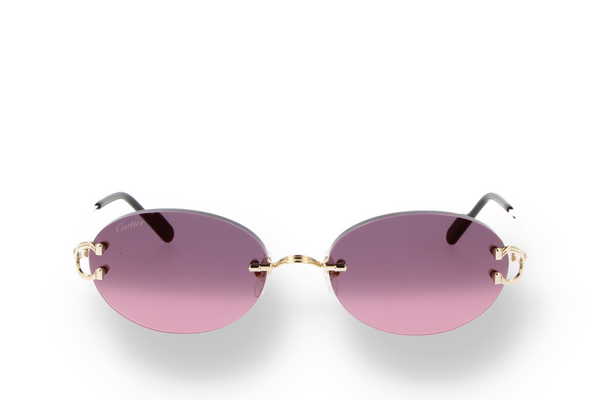 Occhiali da sole Cartier CT0551S 004 gold gold grey frontale