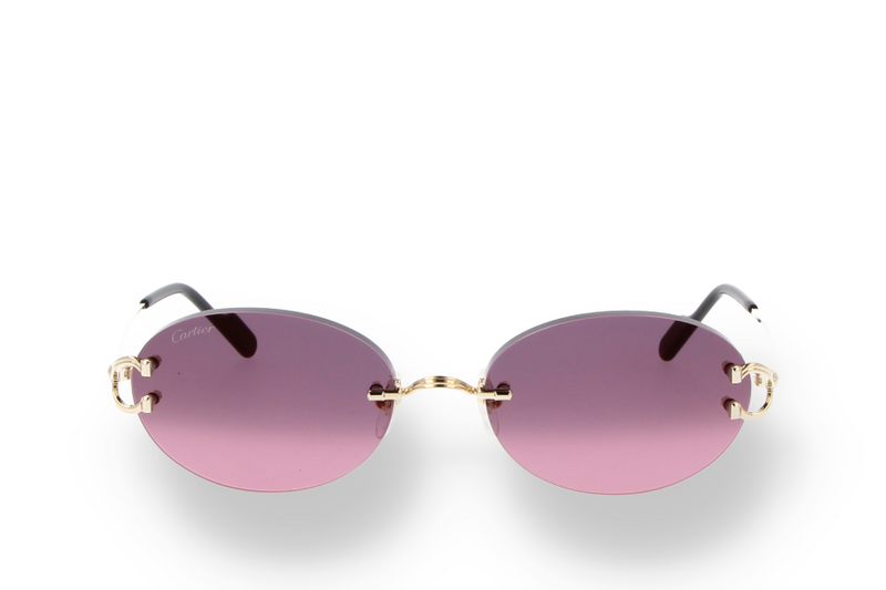 Occhiali da sole Cartier CT0551S 004 gold gold grey frontale