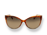 Occhiali da sole Maui Jim OLU'OLU HS537-10A di materiale nylon e di colore havana con forma cat eye frontale