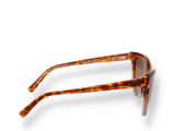 Occhiali da sole Maui Jim OLU'OLU HS537-10A di materiale nylon e di colore havana con forma cat eye laterale