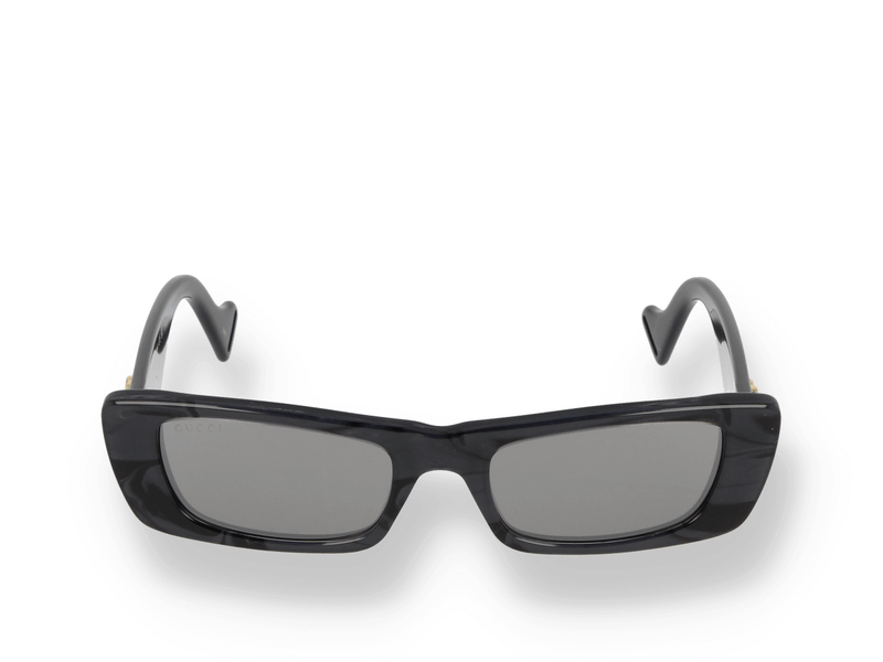 Gucci Matelasse Rectangular Icon in Shiny Black & Grey | REVOLVE