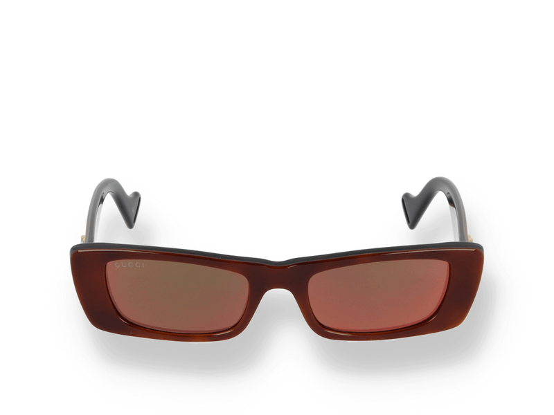 GUCCI EYEWEAR Rectangular-frame gold-tone sunglasses | NET-A-PORTER