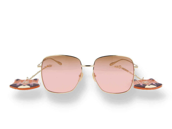 GG square-frame gold-tone sunglasses