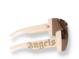 Occhiali da sole Palm Angels LOSANGELES SUNGLASSES CREAM BROWN laterale