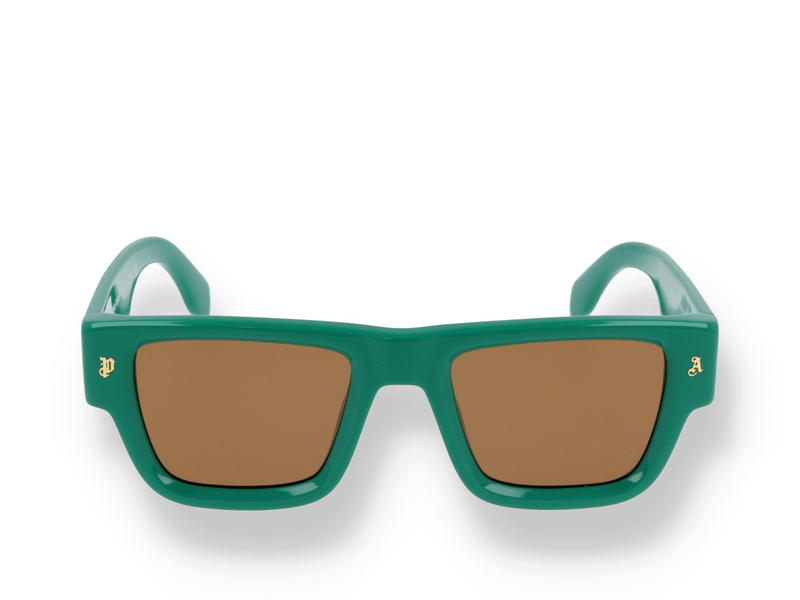 Occhiali da sole Palm Angels PALISADE SUNGLASSES GREEN BROWN frontale